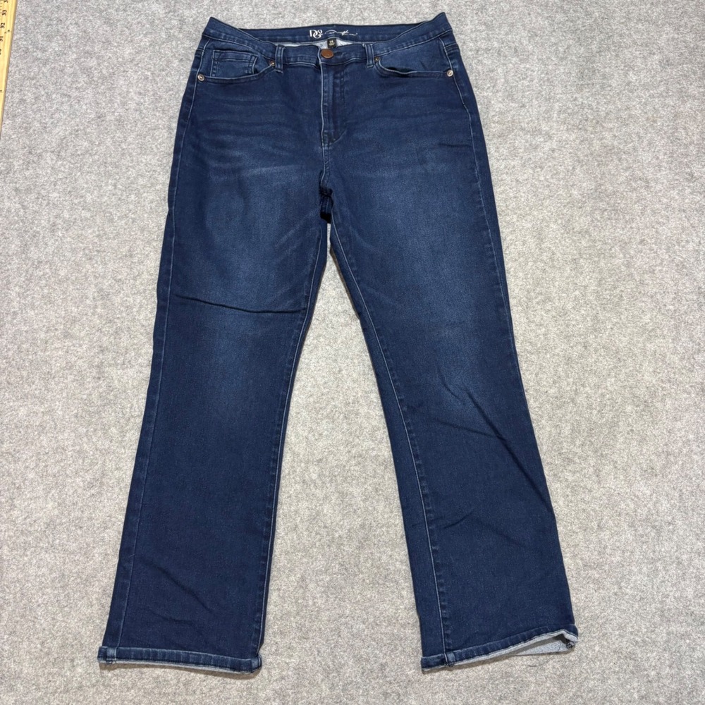 DG2 Diane Gilman Womens Size 14 Dark Wash Stretch Bootcut Denim Jeans 0112